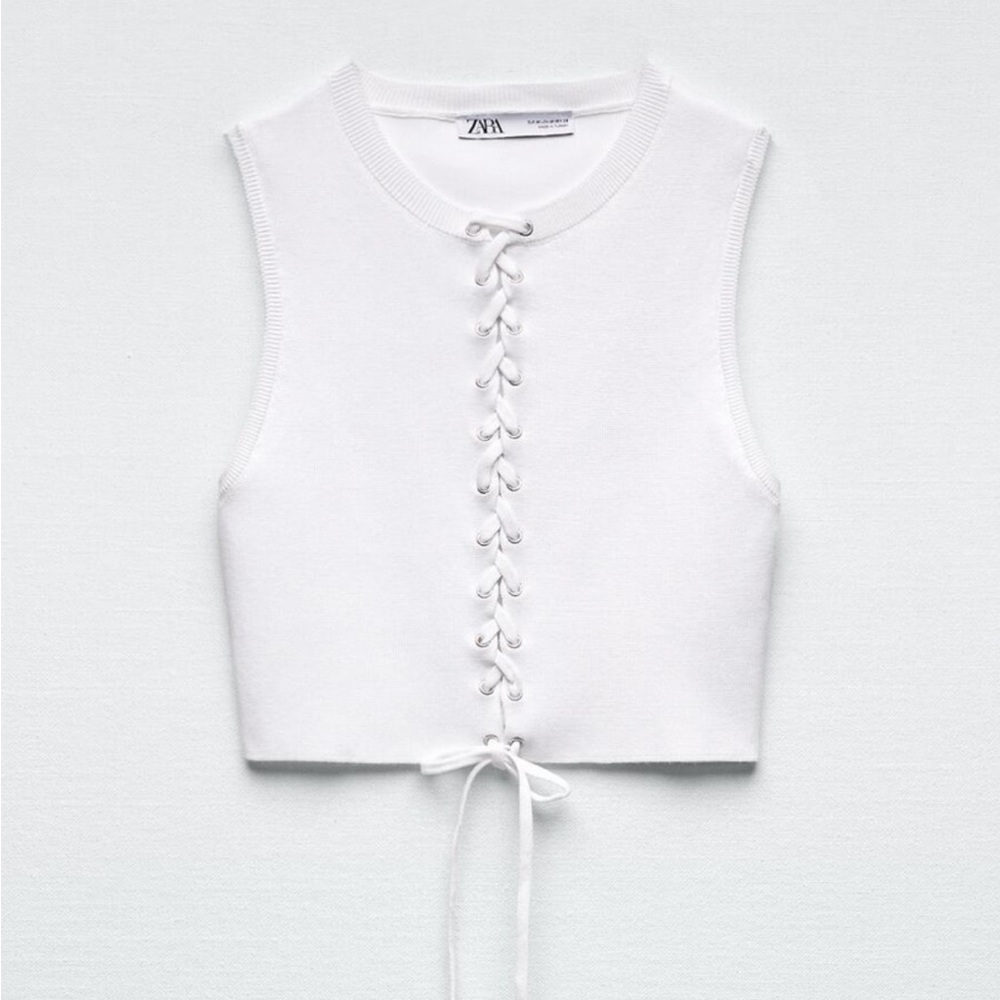 Zara Front Laced Knit Top